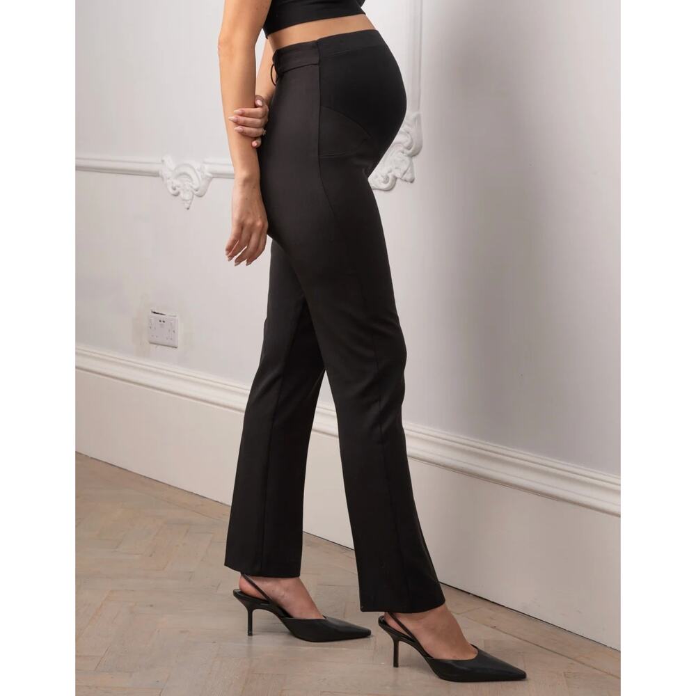 NWT SERAPHINE Stephania Straight Leg Black Maternity Pants 10